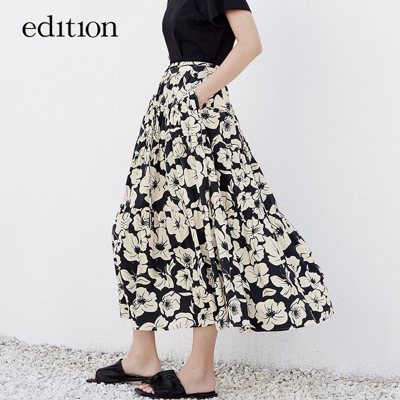 edition黑白花半裙