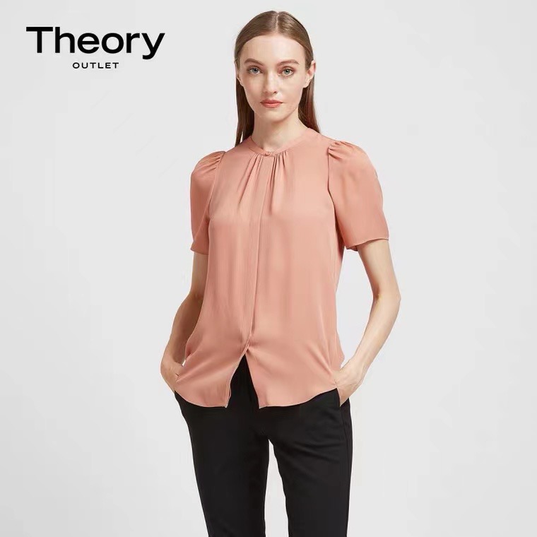 THEORY圆领真丝衬衫